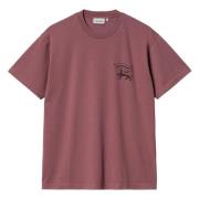 Stamp Logo Korte Mouw T-shirt Carhartt Wip , Pink , Heren