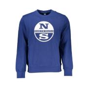 Geborstelde Sweatshirt met Logo Print North Sails , Blue , Heren