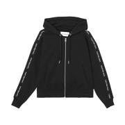 Zwarte French Terry Hoodie Zip Sweater Calvin Klein , Black , Dames