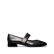 Zwarte platte schoenen met Double T-motief Tory Burch , Black , Dames