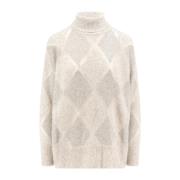 Diamant Mohairtrui met Pailletten Detail Brunello Cucinelli , Gray , D...