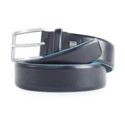 Blauwe Leren Riem met Gesp Piquadro , Blue , Heren