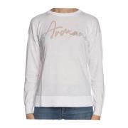 Witte Sweater Optic W Lange Mouw Armani Exchange , White , Dames