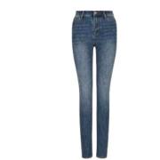 Hoge taille taps toelopende jeans indigo denim Armani Exchange , Blue ...