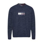 Blauwe Sweater met Tommy Stijl Tommy Jeans , Blue , Heren