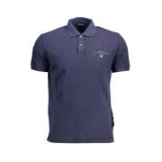 Blauw Katoenen Poloshirt met Korte Mouwen Napapijri , Blue , Heren