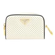 Pre-owned Leather pouches Prada Vintage , White , Dames