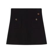 Gebreide Wollen Rok Busnel , Black , Dames