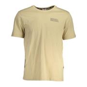 Beige Katoenen T-Shirt met Print Fila , Beige , Heren