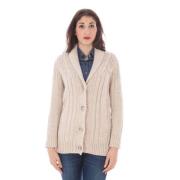 Wollen gebreide vest met logoknopen Fred Perry , Beige , Dames