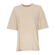 Casual Oversized T-Shirt Closed , Beige , Heren