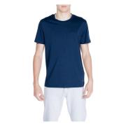 Blauw Effen Ronde Hals T-shirt Peuterey , Blue , Heren