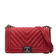 Pre-owned Fabric shoulder-bags Chanel Vintage , Red , Dames