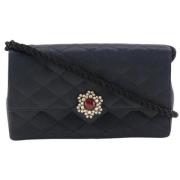 Pre-owned Satin chanel-bags Chanel Vintage , Black , Dames