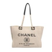 Pre-owned Canvas totes Chanel Vintage , Beige , Dames