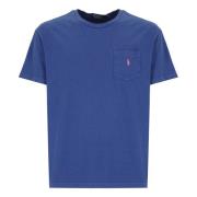 Blauw Katoen Linnen Crew Neck T-shirt Ralph Lauren , Blue , Heren