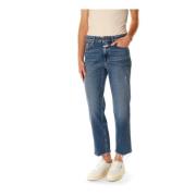 Cropped Straight Fit Jeans Closed , Blue , Dames