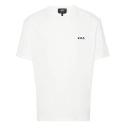 Witte T-shirts en Polos met Klein Logo A.p.c. , White , Heren
