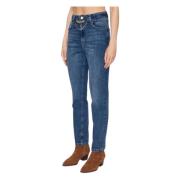 Denim Cowboy Katoen Rechte Elastische Jeans Liu Jo , Blue , Dames