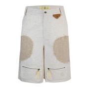 Geborduurde Hennepmix Rits Shorts Untitled Artworks , Beige , Heren