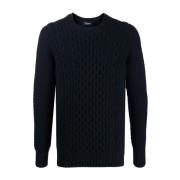 Blauwe Trui Aran Tubico Stijl Drumohr , Blue , Heren