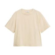 Boxy Katoenen T-shirt in Bleekgeel IVY OAK , Yellow , Dames