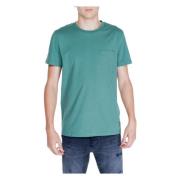 Groene Korte Mouw Ronde Hals T-shirt Peuterey , Green , Heren