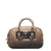 Pre-owned Leather handbags Prada Vintage , Beige , Dames
