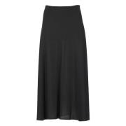 Zwarte Viscose Rok Achterrits Jil Sander , Black , Dames