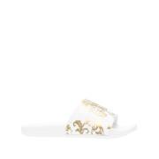 Witte Modieuze PU-Sliders Versace Jeans Couture , White , Dames