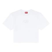 Witte Katoenen T-shirt met Oval D Logo Diesel , White , Dames