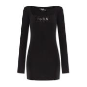 Jurk met logo Dsquared2 , Black , Dames