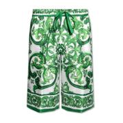 Shorts met 'Majolica' Print Dolce & Gabbana , Green , Heren