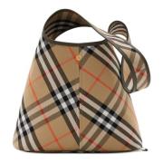 Beige Handgeschilderde Tas met Afneembare Pouch Burberry , Beige , Dam...