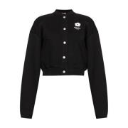 Zwarte Bloem Motief Jas Kenzo , Black , Dames