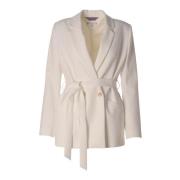 Dames Riem Double-Breasted Blazer Tommy Hilfiger , White , Dames