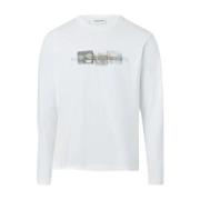 Gestreept Logo Longsleeve T-shirt Calvin Klein , White , Heren