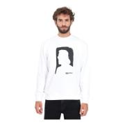 Portret Print Crewneck Sweatshirt Karl Lagerfeld , White , Heren