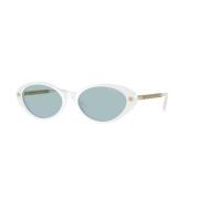 Blauwe Lens Witte Frame Zonnebril Versace , White , Dames