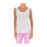 Witte mouwloze blouse met sterrenprint Armani Jeans , White , Dames