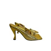 Pre-owned Leather sandals Bottega Veneta Vintage , Yellow , Dames