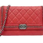 Pre-owned Leather crossbody-bags Chanel Vintage , Red , Dames