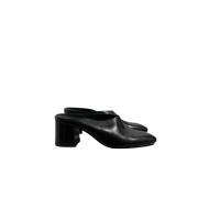 Pre-owned Leather sandals Hermès Vintage , Black , Dames