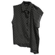 Pre-owned Silk tops Balenciaga Vintage , Black , Dames