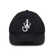 Zwarte Katoenen Baseballpet Geborduurd Logo JW Anderson , Black , Here...