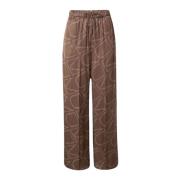 Wijde pijp viscose twill broek Calvin Klein , Brown , Dames