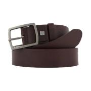 Donkerbruine Leren Riem Gesp Piquadro , Brown , Heren