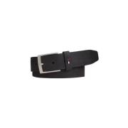 Heren Leren Riem Adan Nubuck Tommy Hilfiger , Black , Heren