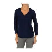 Navy Blauwe Blouse met Lange Mouwen Armani Jeans , Blue , Dames