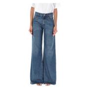 Vintage Blue Wide Leg Denim Jeans Coperni , Blue , Dames